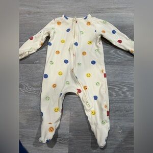 Old Navy Cream Footie with Multicolor Smiley Faces